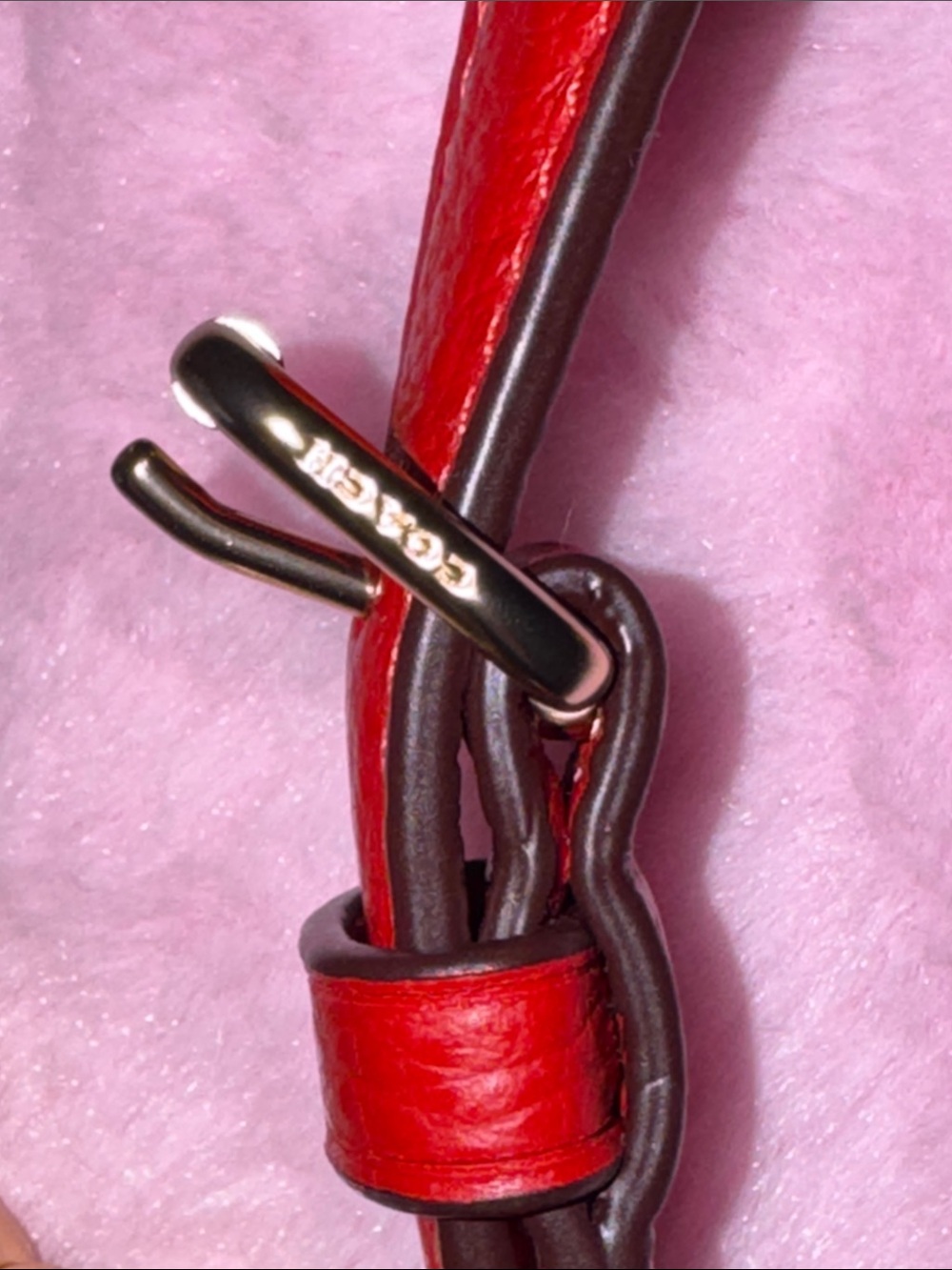 Coach Red Leather Adjustable Crossbody Strap with Gold Hardware - Picture 2 of 11